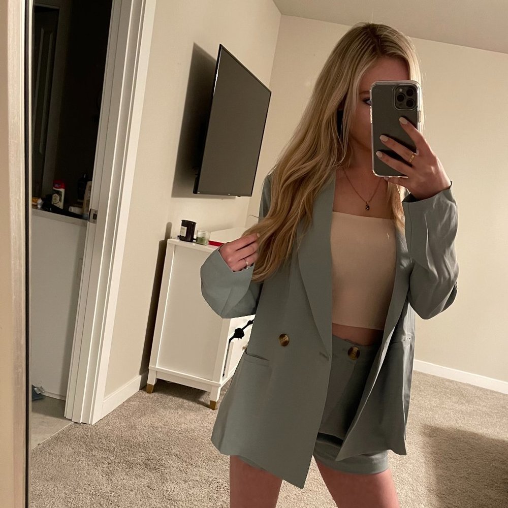 Three-Piece Blue Blazer Set